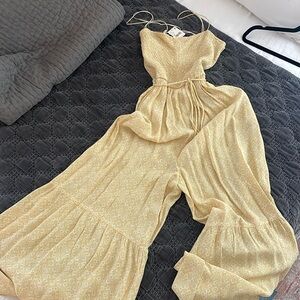 Yellow free people jumpsuit